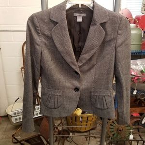 Ann Taylor Brown Size 4 Lined Peplum Blazer